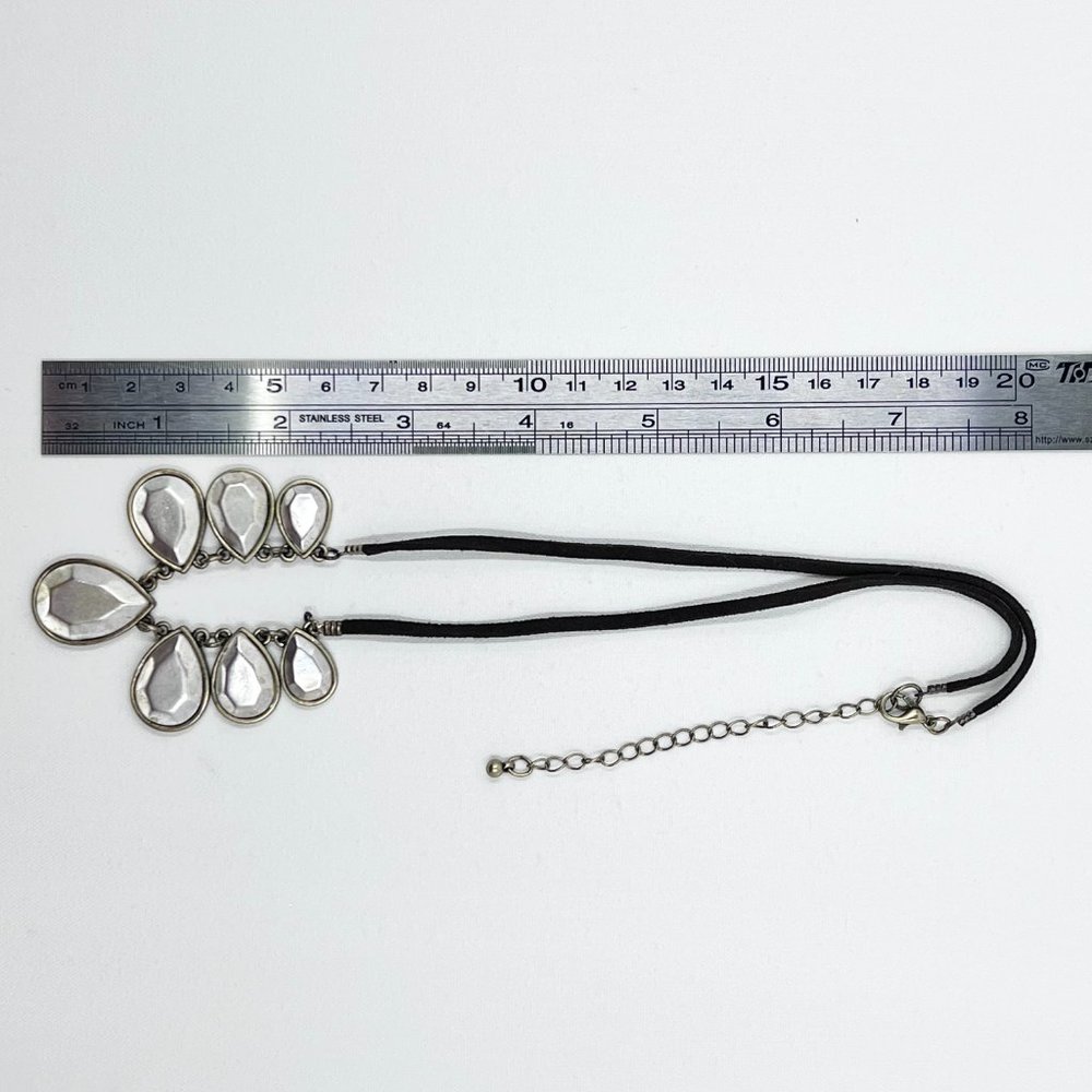 Rustic Antiqued Two Tone Graduated Teardrop Brown Leather 17” Necklace - Picture 4 of 6